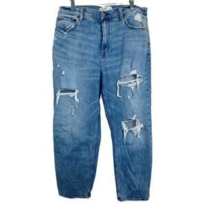 Abercrombie & Fitch Curve Love Ankle Straight Ultra High Rise Jeans Size 33 16 R